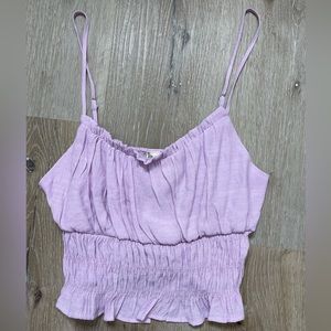 Blu Pepper Spaghetti Strap Smocked Waist Cami Light Purple Sz L